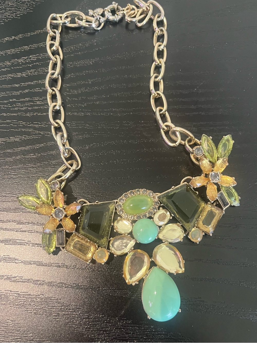 Green J Crew Statement Necklace